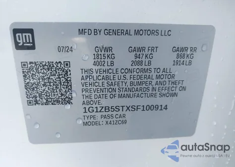 2025 Chevrolet Malibu Fwd Ls from USA, damaged, VIN 1G1ZB5STXSF100914